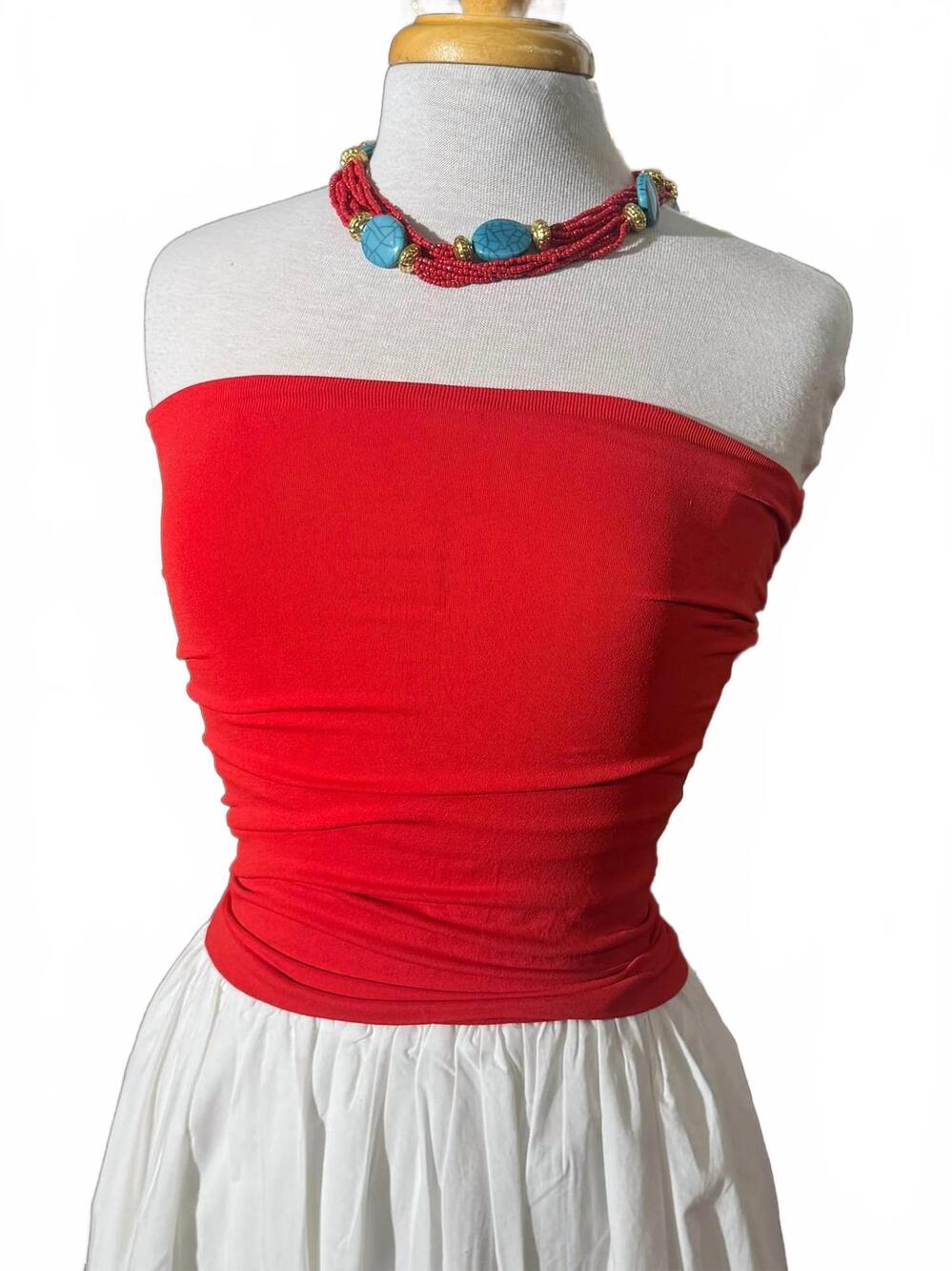 NEW FREE PEOPLE women's carrie seamless tube top in high risk red